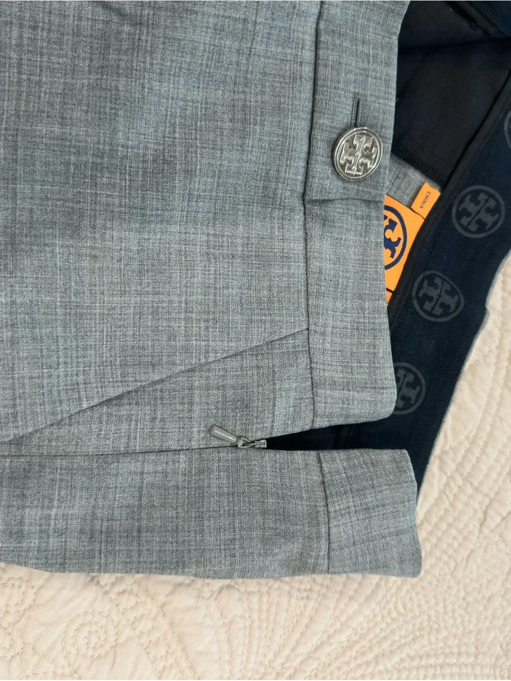 Tory Burch Slate Gray Tailored Trousers